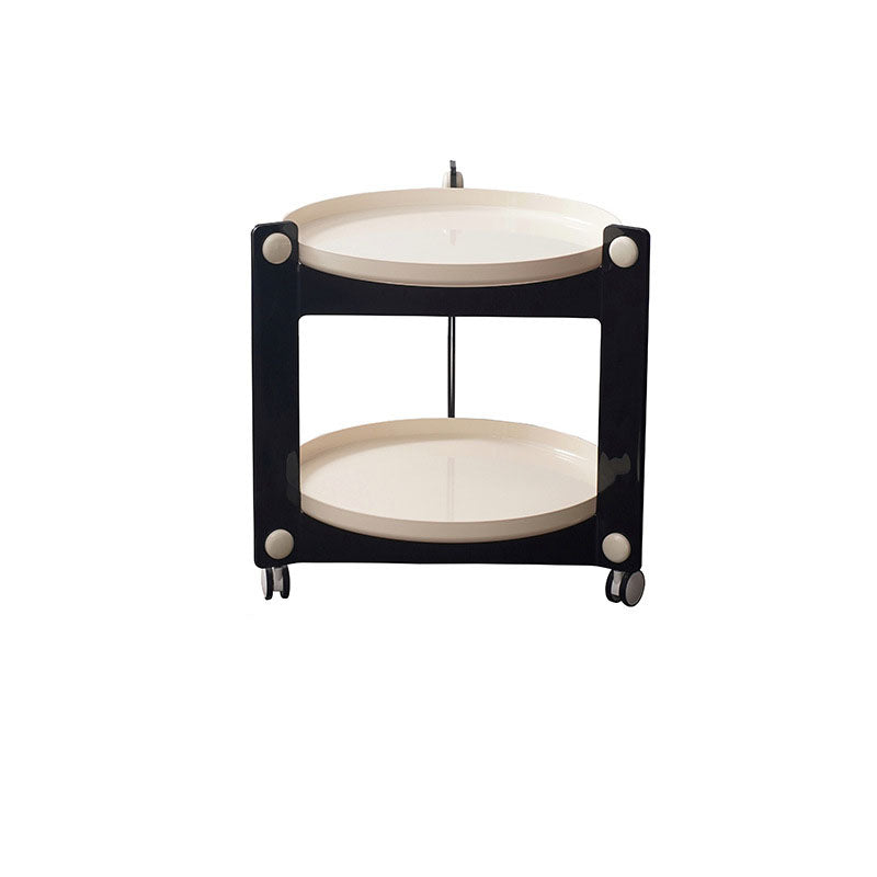 Contemporary Creative Round PET Acrylic End Table 2-Tier For Living Room