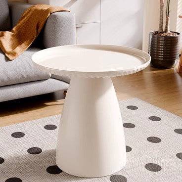 Modern Minimalist Round Table Top PET Plastic Side Table 1-Leg For Living Room