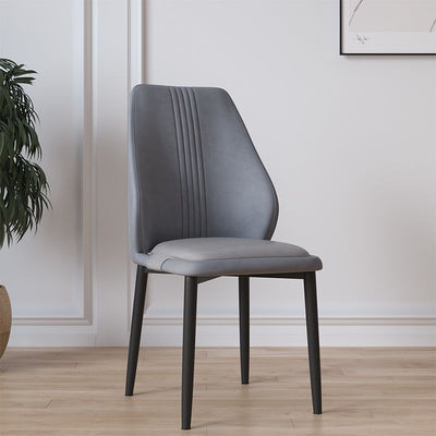 Contemporary Scandinavian Square Fabric Steel Dining Chair Backrest Armless For Dining Room