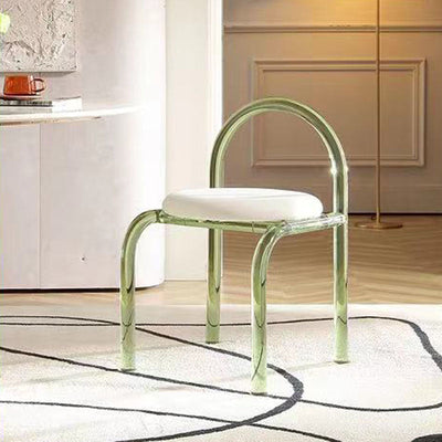 Contemporary Nordic Acrylic Velvet Sponge Round Arched Dining Chair Backrest For Dining Room