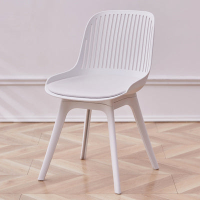 Contemporary Nordic Square Striped PP Plastic Dining Chair Backrest For Living Room