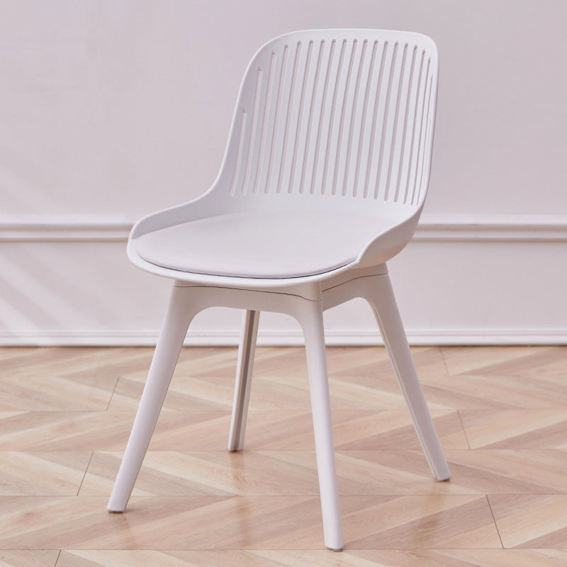 Contemporary Nordic Square Striped PP Plastic Dining Chair Backrest For Living Room