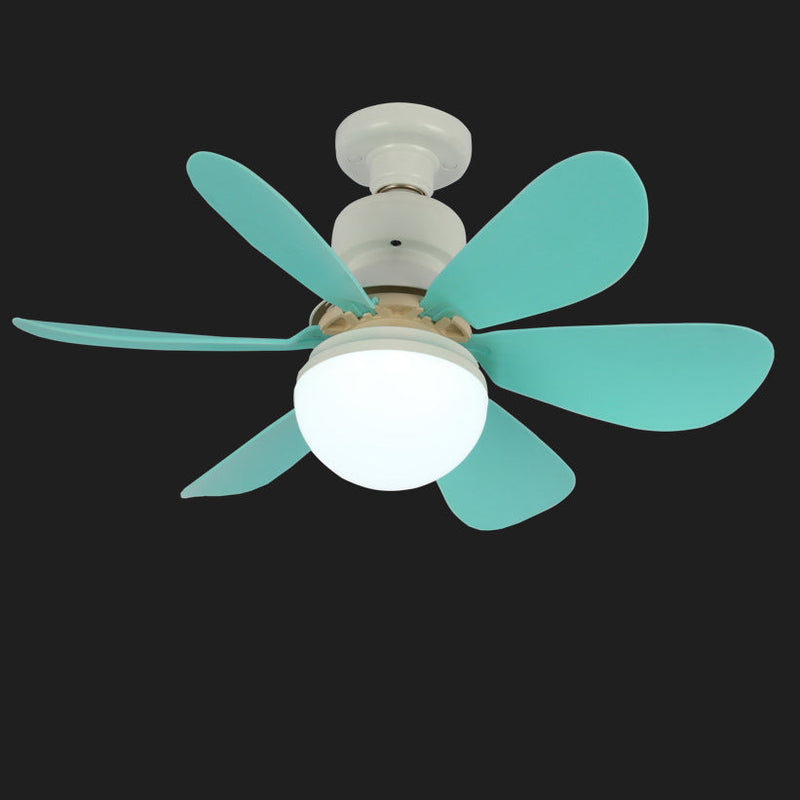 Contemporary Creative PC ABS Nylon Acrylic Flower LED Semi-Flush Mount Ceiling Fan Light For Living Room