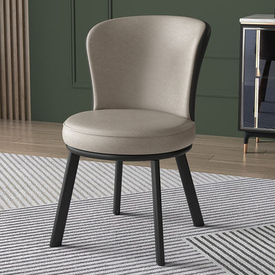 Contemporary Simplicity Round Fabric Upholstered Carbon Steel Dining Chair Backrest For Dining Room