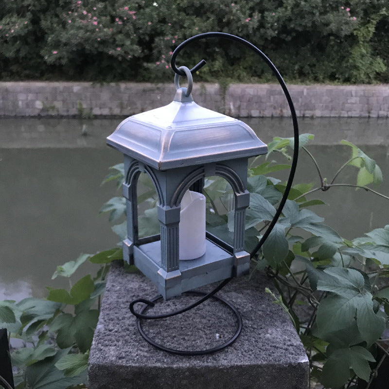 Traditional European Solar Waterproof House Cubic Plastic LED Landscape Lighting Outdoor Light For Garden