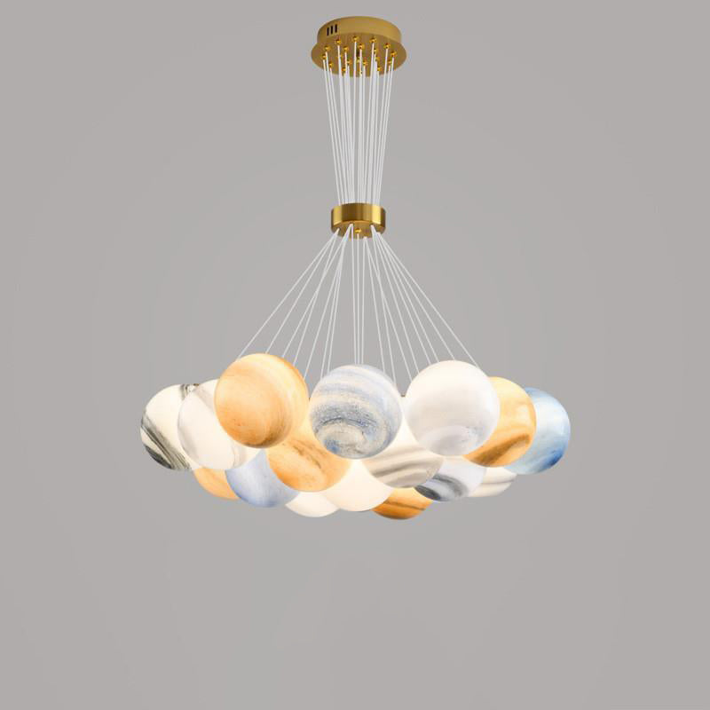 Contemporary Creative Moon Glass Bubble 7/13/19-Light Chandelier For Living Room