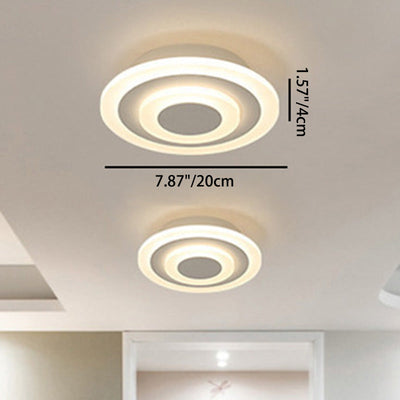 Modern Simplicity Iron Acrylic Circle LED Flush Mount Ceiling Light For Living Room