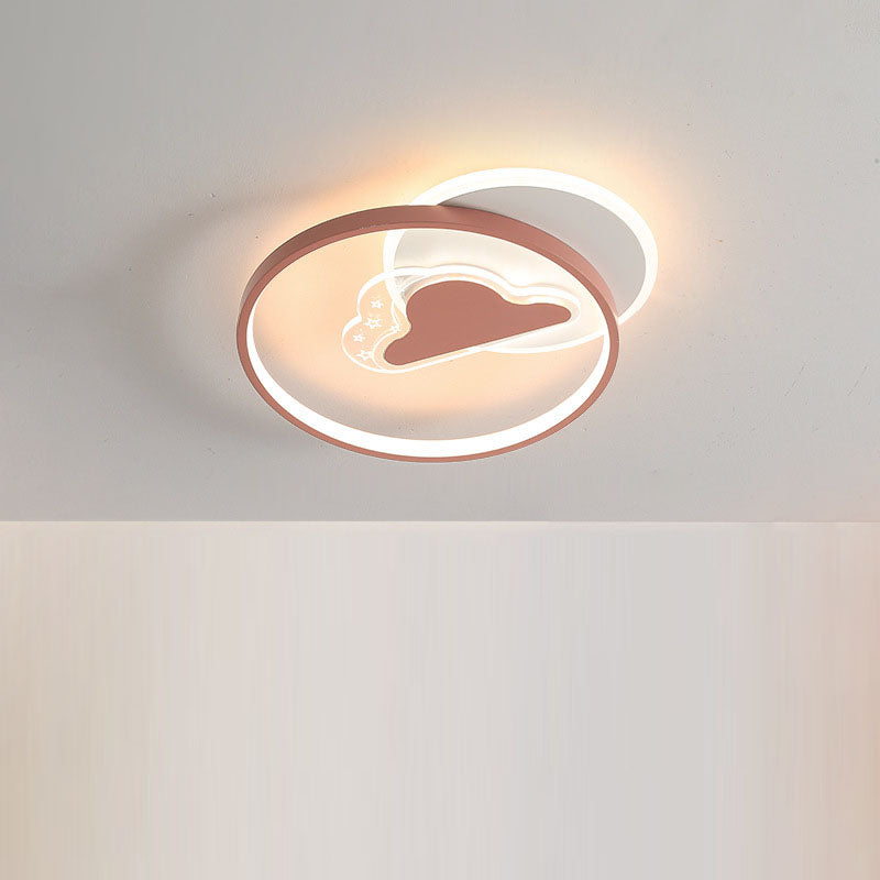 Contemporary Creative Acrylic Airplane Iron LED Flush Mount Ceiling Light For Bedroom