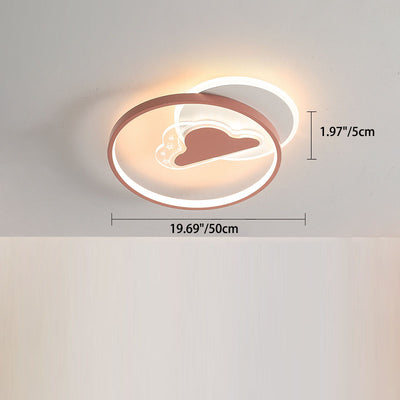 Contemporary Creative Acrylic Airplane Iron LED Flush Mount Ceiling Light For Bedroom