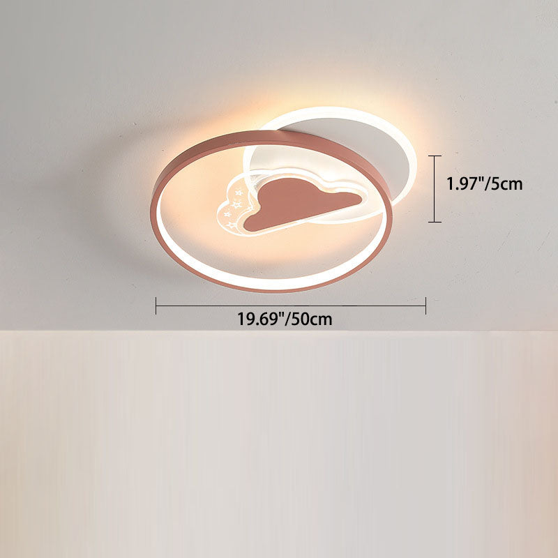 Contemporary Creative Acrylic Airplane Iron LED Flush Mount Ceiling Light For Bedroom