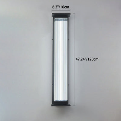 Modern Minimalist Waterproof Rectangular Stainless Steel Acrylic LED Wall Sconce Lamp For Outdoor Patio