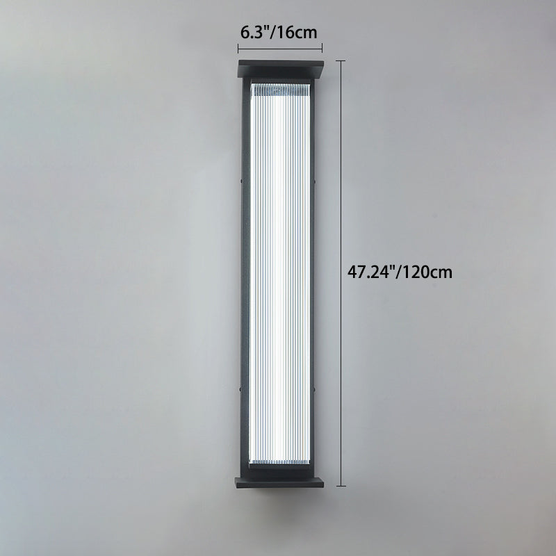 Modern Minimalist Waterproof Rectangular Stainless Steel Acrylic LED Wall Sconce Lamp For Outdoor Patio