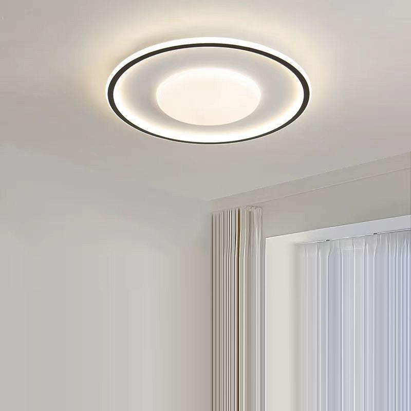 Modern Minimalist Round Acrylic Iron Aluminum Silicone LED Flush Mount Ceiling Light For Bedroom