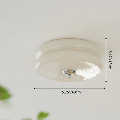 Modern Minimalist Round Iron Glass LED Flush Mount Ceiling Light For Living Room