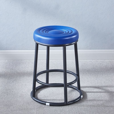 Tabouret de bar rond en cuir, acier au carbone, coton, métal avec repose-pieds pour cuisine 