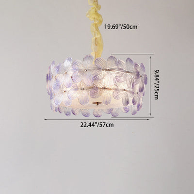 Modern Art Deco Cinquefoil Spherical Cylindrical Glass Iron 6/8 Light Chandelier For Living Room