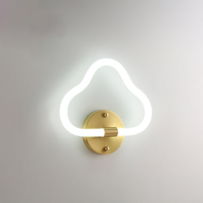 Contemporary Creative Brass Acrylic Round Oval Figure Six Eight Letter LED Wall Sconce Lamp For Hallway