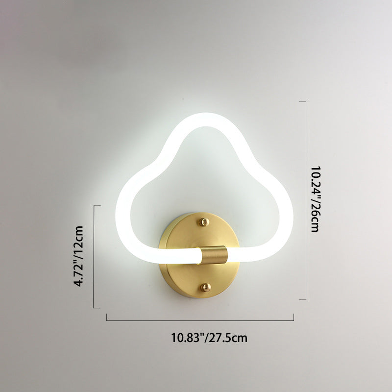 Contemporary Creative Brass Acrylic Round Oval Figure Six Eight Letter LED Wall Sconce Lamp For Hallway