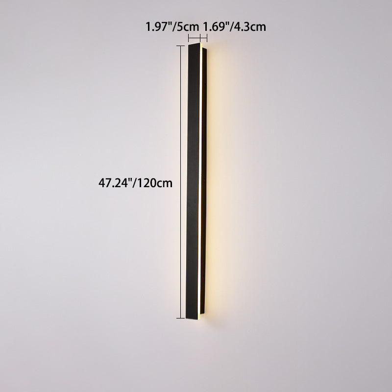 Modern Minimalist Long Rectangular Aluminum Acrylic LED Wall Sconce Lamp For Garden