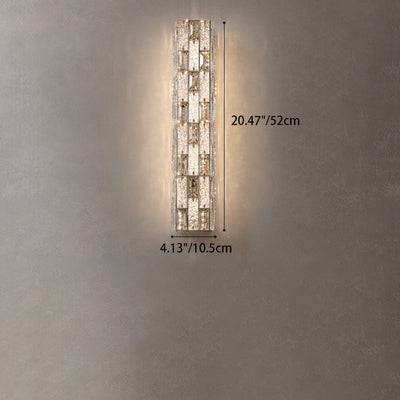 Modern Luxury Rectangle Stainless Steel Crystal LED Wall Sconce Lamp For Bedroom