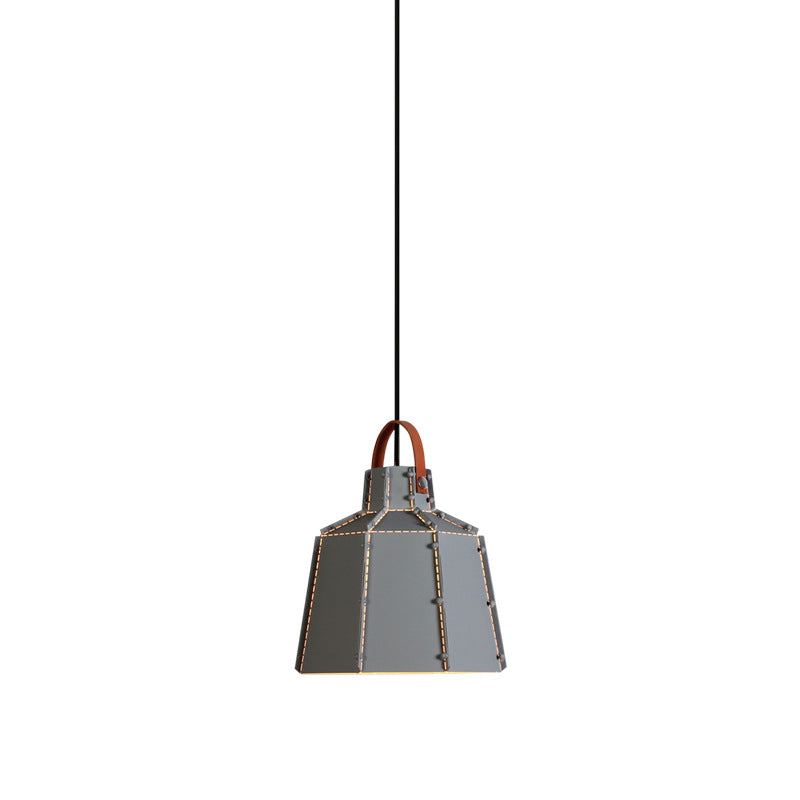 Contemporary Industrial Round Cylindrical Trapezoidal Iron 1-Light Pendant Light For Living Room