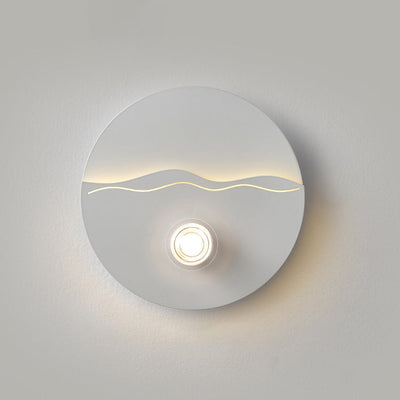 Modern Minimalist Cream Round Love Wave Iron Acrylic LED Wall Sconce Lamp For Bedroom