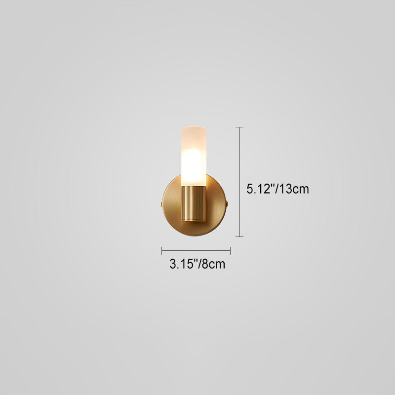 Contemporary Nordic Copper Acrylic Cylinder Ball 1/2/4 Light Wall Sconce Lamp For Living Room