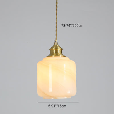 Modern Minimalist Flower Shaped All Brass Glass 1-Light Pendant Light For Bedroom