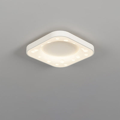 Modern Minimalist Cheese Cream Acrylic Iron LED Flush Mount Ceiling Light For Bedroom