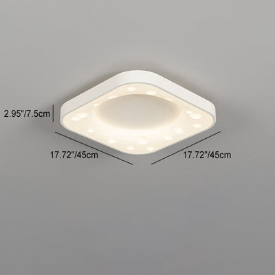 Modern Minimalist Cheese Cream Acrylic Iron LED Flush Mount Ceiling Light For Bedroom