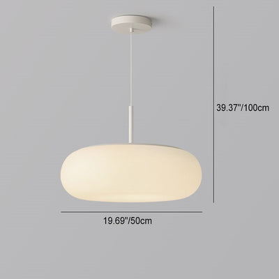 Modern Minimalist Oval Iron PE LED Pendant Light For Living Room