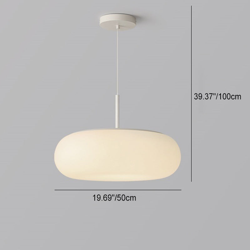 Lumière pendante ovale minimaliste moderne du PE LED de fer pour le salon 