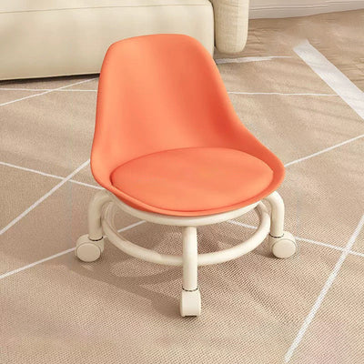 Contemporary Creative Round Acrylic Double-Pedestal Caster Swivel Footstool Backrest For Living Room