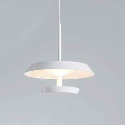 Danish Minimalist Round Flying Saucer Aluminum Acrylic LED Pendant Light