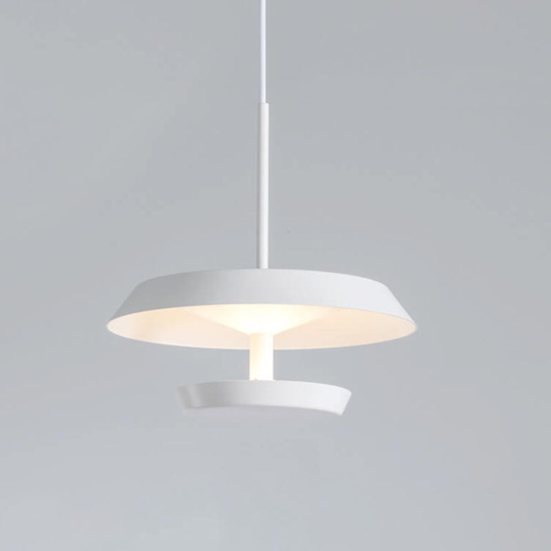 Danish Minimalist Round Flying Saucer Aluminum Acrylic LED Pendant Light