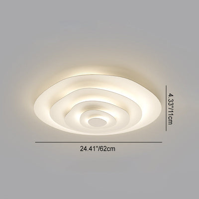 Modern Minimalist Multi-Layer Irregular Water Ripple Iron LED Flush Mount Ceiling Light For Living Room