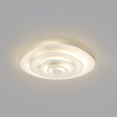 Modern Minimalist Multi-Layer Irregular Water Ripple Iron LED Flush Mount Ceiling Light For Living Room