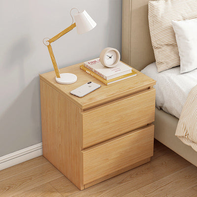 Modern Minimalist Rectangular Density Panel Nightstand 2/3 Drawer For Bedroom