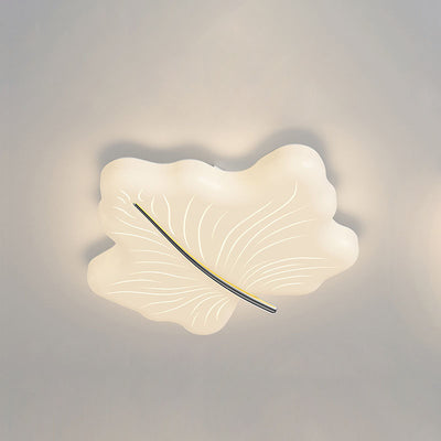 Modern Minimalist Maple Leaf Iron Acrylic LED Flush Mount Ceiling Light For Bedroom