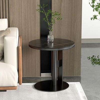 Contemporary Nordic Geometric Circle Rock Board Side Table For Living Room