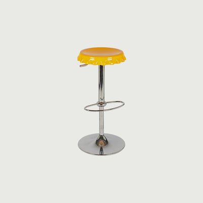 Contemporary Creative Beer Bottle Cap Design Plastic Swivel Bar Stool Height Adjustable Footrest For Dining Room