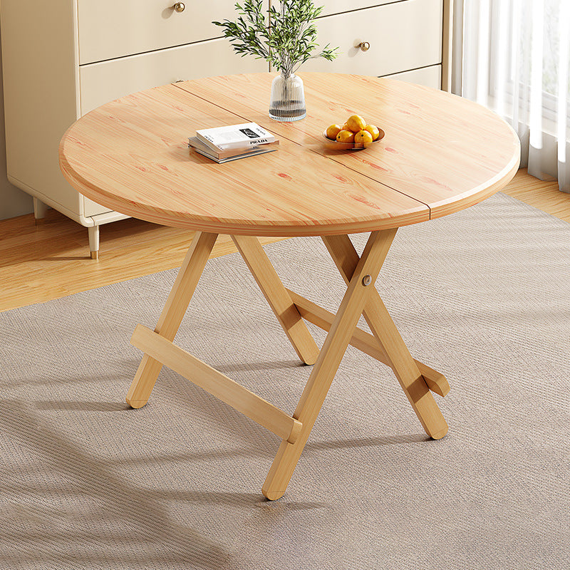 Contemporary Scandinavian Round Table Top Solid Wood Dining Table For 4 Seats