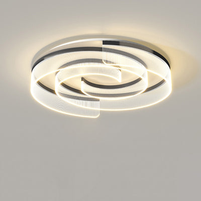 Modern Minimalist Round Acrylic Iron Aluminum LED Flush Mount Ceiling Light For Living Room