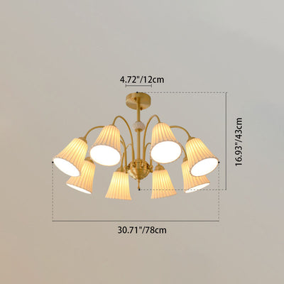 Lustre traditionnel français en céramique et fer à fleurs, 3/5/8 lumières, pour salon 