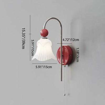 Modern Nordic Simple Iron Glass Flower Shape 1-Light Wall Sconce Lamp