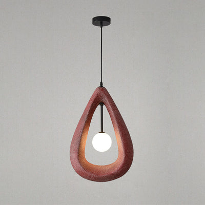 Contemporary Creative Water Drop Outline Orb Plastic 1-Light Pendant Light For Living Room