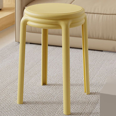 Contemporary Scandinavian Macaron Round Plastic Chair Stackable For Living Room