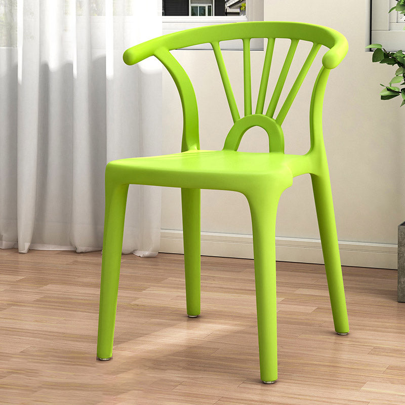 Contemporary Scandinavian Arc Plastic Stackable Dining Chair Backrest For Dining Room