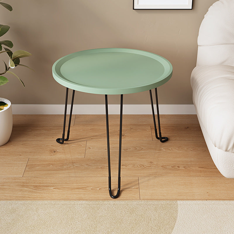 Modern Minimalist Round PP Carbon Steel Metal Coffee Table Foldable For Living Room