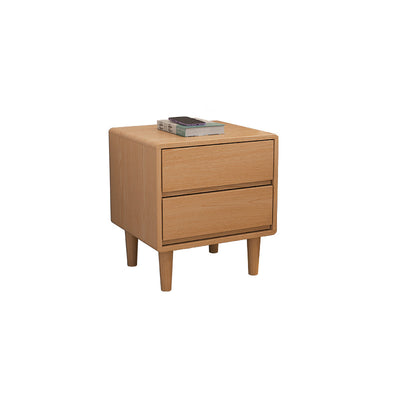 Modern Simplicity Square Cubic Rectangular Rubber Wood Nightstand 1/2 Drawer For Bedside